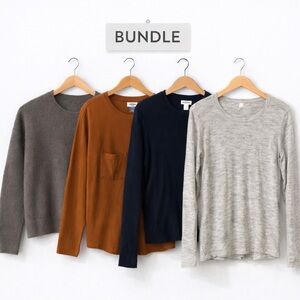 WOMEN’S SWEATER & LONG SLEEVE TOP BUNDLE – 4 PIECES